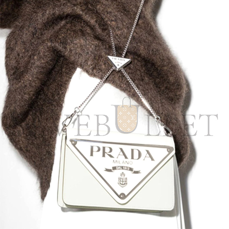 Pra*a mini borse flap shoulder bag in white 1bh189 (17*9.5*3.5cm)